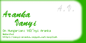 aranka vanyi business card